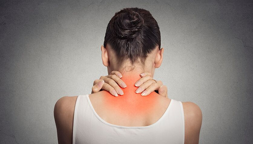 Cervical osteochondrosis accompanied by pain in the neck